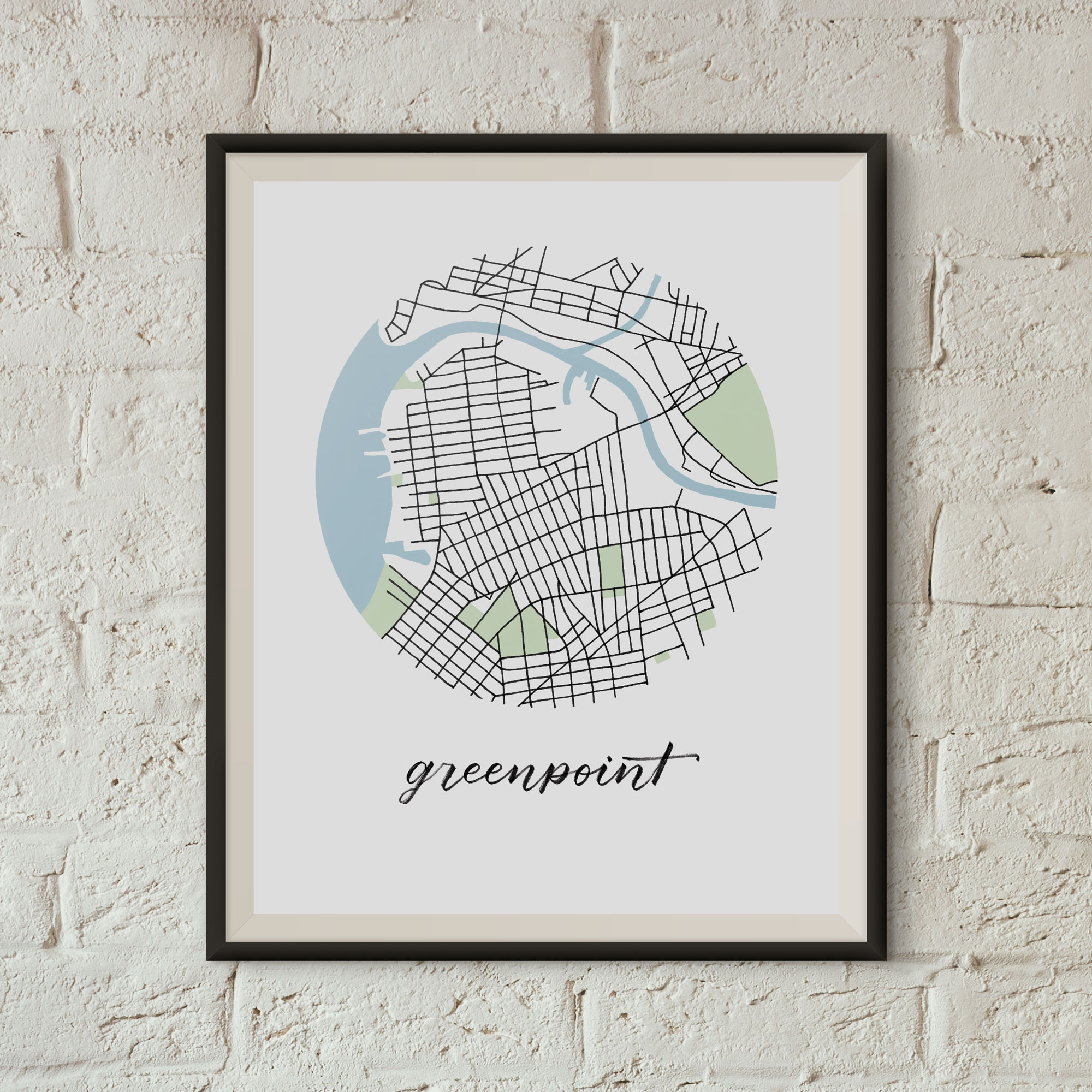 Map Print of Greenpoint, Brooklyn