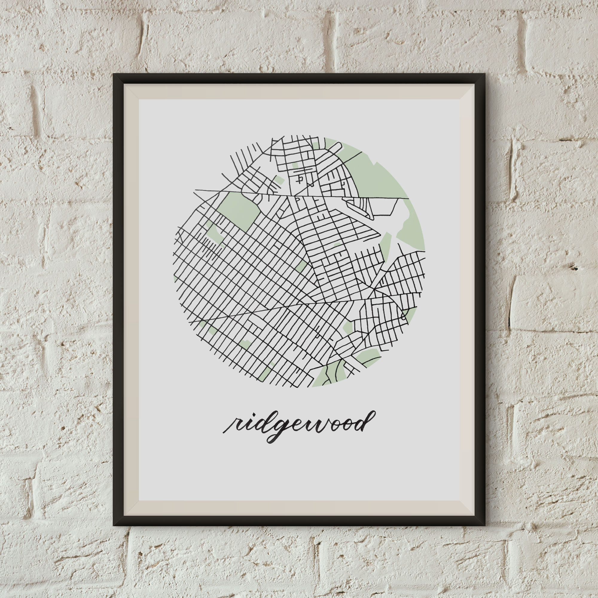 Map Print of Ridgewood, Queens