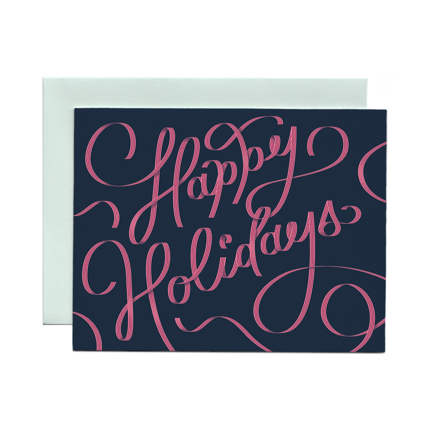 Happy Holidays ribbon greeting card